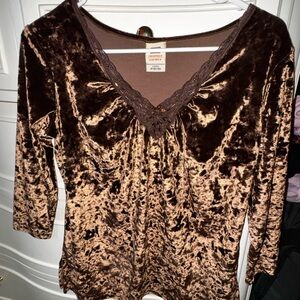 Faded glory originals velvet and lace top